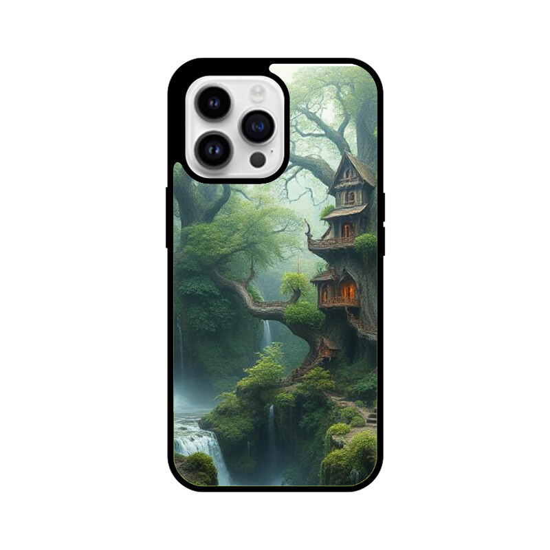 Journey to Magic: Enchanted Forest Treehouse iPhone 13 Tempered Glass Case